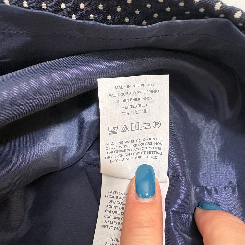 J. Crew Navy Polka Dot Mini Dress - Picture 9 of 9